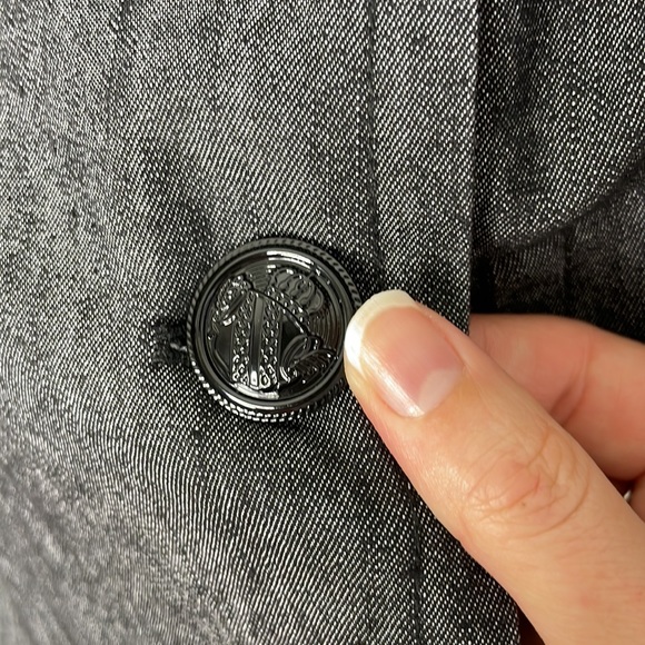 Sandro lightweight chambray double breasted pleats jacket - Picture 3 of 9